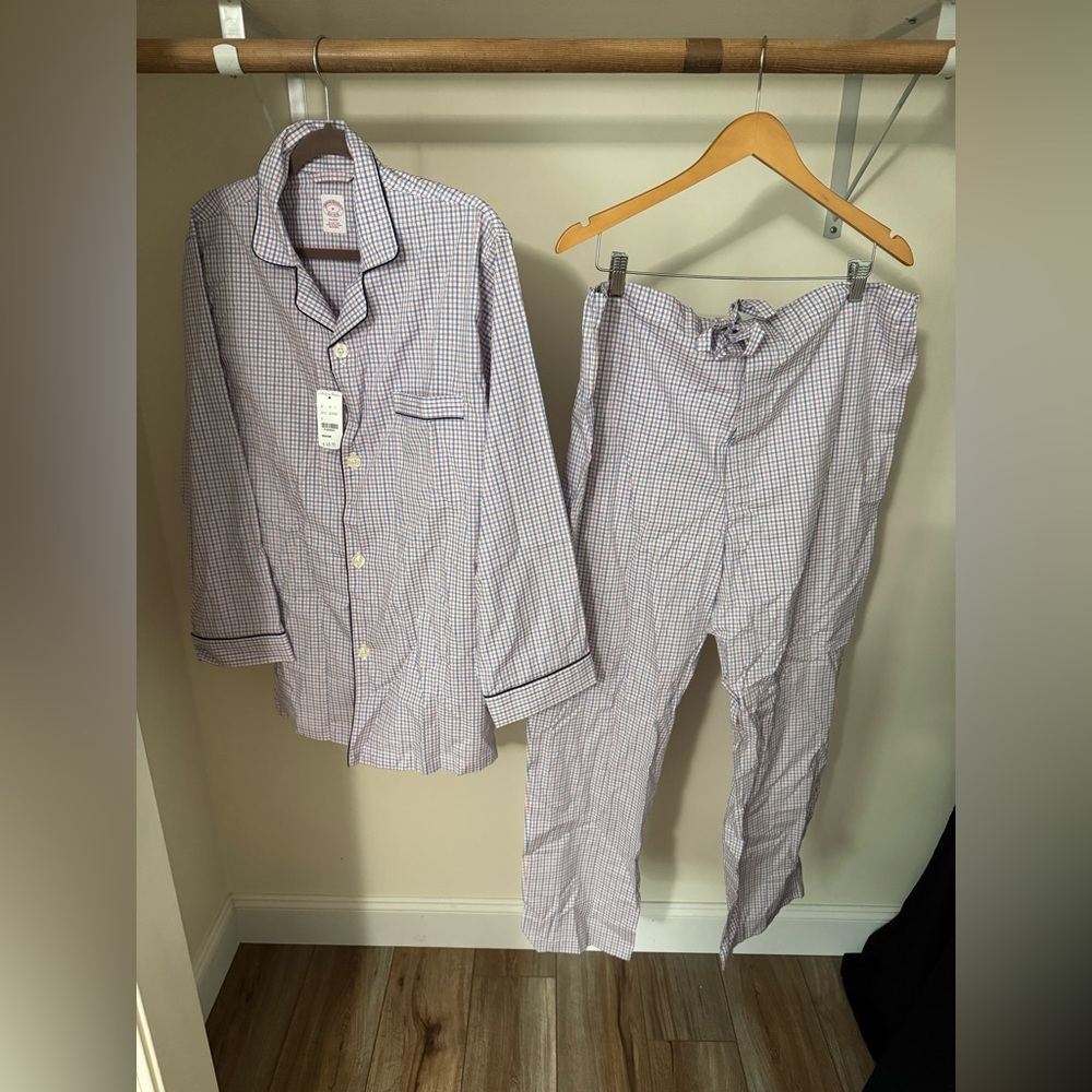 Brooks Brothers Red and Blue Gingham Pajama Set
